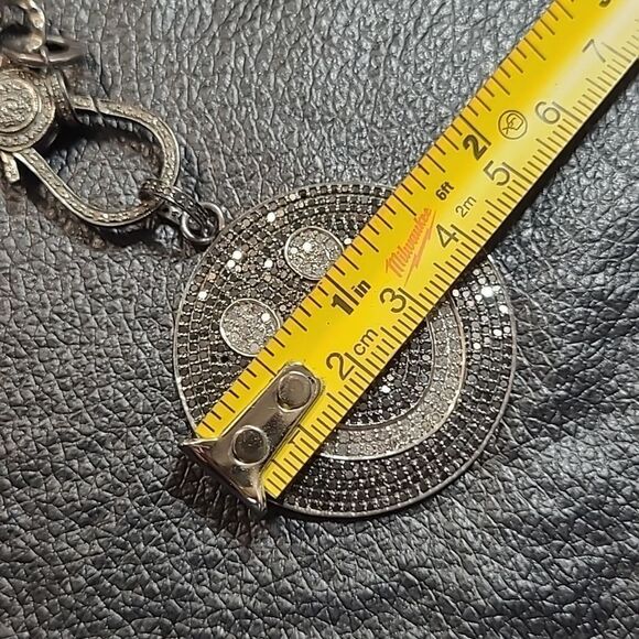 Black Diamond Smiley Face Necklace - Picture 16 of 17